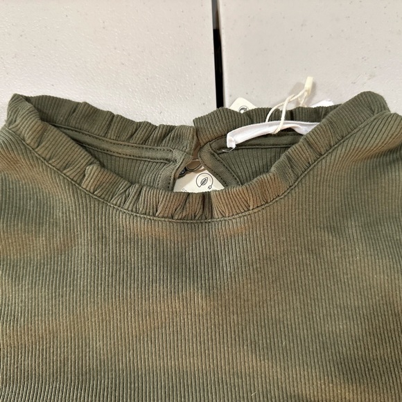 NWT MNG Mango Womens Long Sleeve Green Top w/ Keyhole Button Close Size XXL - Picture 4 of 5